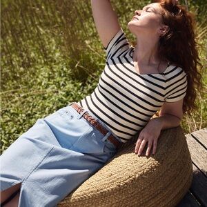 Universal Standard Light Blue Midi Skirt